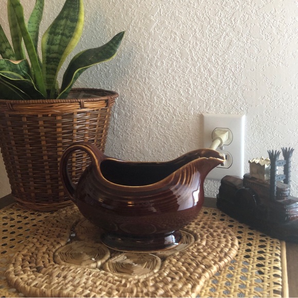 Vintage Homer Laughlin Fiesta Pottery Amber Stone Open Sauce Gravy Boat 18 oz - Picture 5 of 16